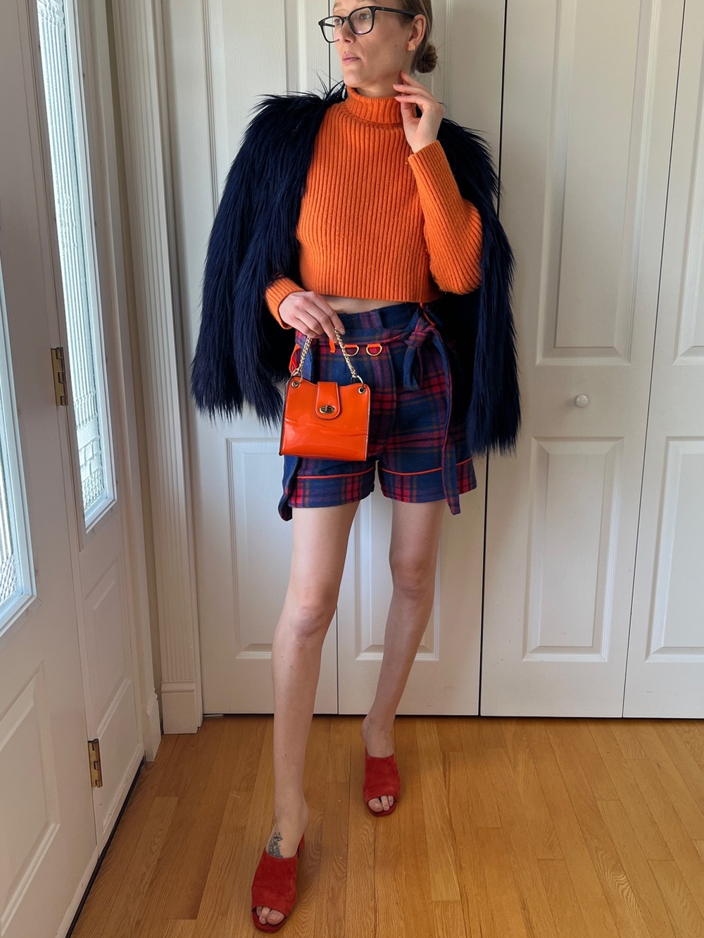 Colourful Plaid Highwaisted Shorts - Picture 1 of 8